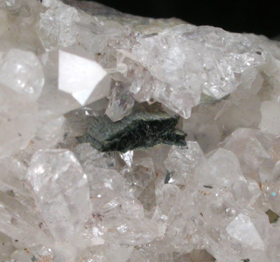 Babingtonite on Quartz from New Street Quarry, Paterson, Passaic County, New Jersey