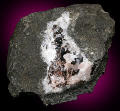 Quartz var. Smoky and Calcite from Cinque Quarry, East Haven, New Haven County, Connecticut
