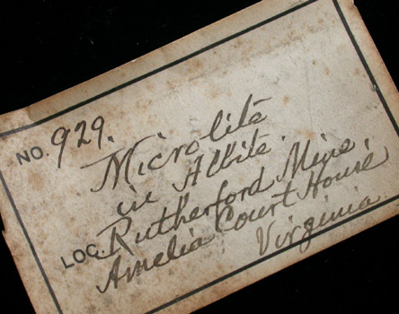 Microlite in Albite from Rutherford Mine, Amelia Courthouse, Amelia County, Virginia