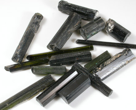 Elbaite Tourmaline - set of 16 crystals from Limpopo Province (formerly Transvaal), South Africa