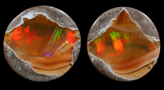 Opal - two matched nodule halves from near Mezezo, Shewa (also Shoa or Showa) Plateau, Amhara, Ethiopia