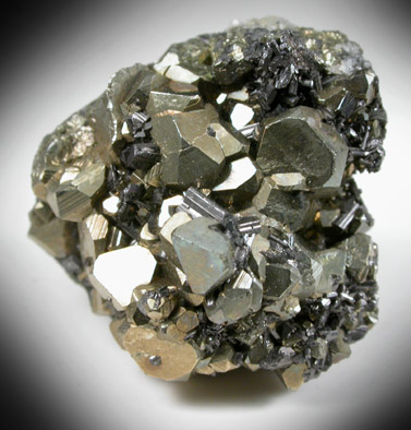 Enargite on Pyrite from Leonard Mine, Butte Mining District, Summit Valley, Silver Bow County, Montana