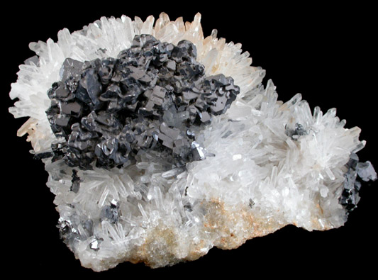 Galena on Quartz from Madan District, Rhodope Mountains, Bulgaria