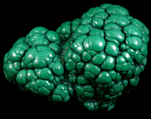 Malachite from Kolwezi Mining District, 240 km WNW of  Lubumbashi, Katanga Copperbelt, Lualaba Province, Democratic Republic of the Congo