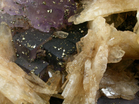 Barite on Fluorite from Minerva #1 Mine, Cave-in-Rock District, Hardin County, Illinois