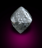 Diamond (1.65 carat gray octahedral crystal) from Mirny, Republic of Sakha (Yakutia), Siberia, Russia