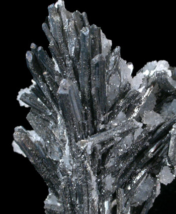 Stibnite and Quartz from Xikuangshan, 12 km northeast of Lengshuijiang, Hunan Province, China