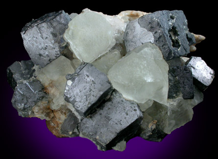 Fluorite on Galena from Frazer's Hush Mine, 260 Level, Rookhope, Weardale, County Durham, England