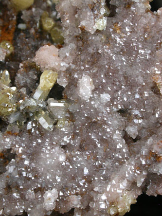 Mimetite on Smithsonite from Tsumeb Mine, Otavi-Bergland District, Oshikoto, Namibia