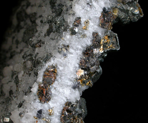 Tennantite-Tetrahedrite on Quartz from El Cobre Mine, Concepcion del Oro, Zacatecas, Mexico