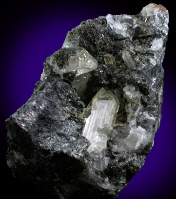 Anglesite on Galena from Monteponi Mine, Iglesias, Sardinia, Italy