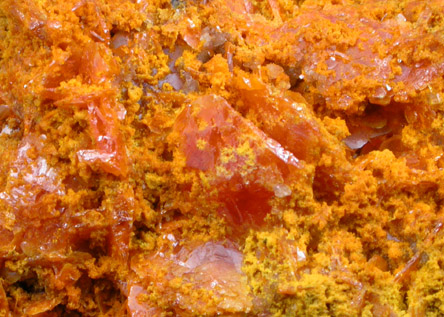 Wulfenite with Mimetite from (Organ Mountains?), (Dona Ana County?), New Mexico