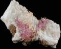 Quartz var. Rose Quartz crystals from Rose Quartz Locality, Plumbago Mountain, Oxford County, Maine