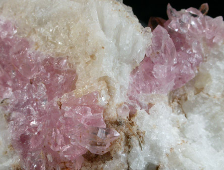 Quartz var. Rose Quartz crystals from Rose Quartz Locality, Plumbago Mountain, Oxford County, Maine
