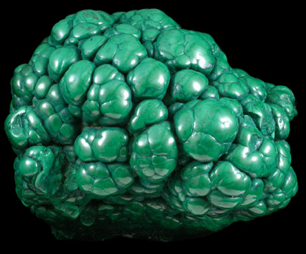 Malachite from Kolwezi Mining District, 240 km WNW of  Lubumbashi, Katanga Copperbelt, Lualaba Province, Democratic Republic of the Congo