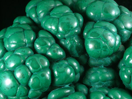 Malachite from Kolwezi Mining District, 240 km WNW of  Lubumbashi, Katanga Copperbelt, Lualaba Province, Democratic Republic of the Congo