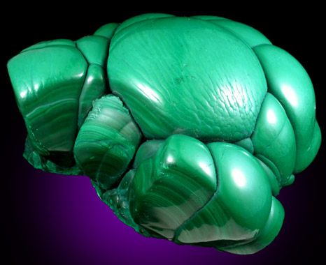 Malachite from Kolwezi Mining District, 240 km WNW of Lubumbashi, Katanga Copperbelt, Lualaba Province, Democratic Republic of the Congo
