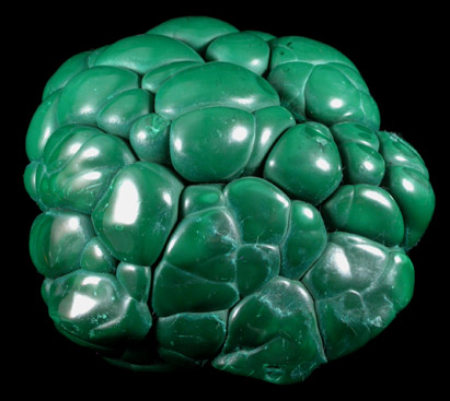 Malachite from Kolwezi Mining District, 240 km WNW of  Lubumbashi, Katanga Copperbelt, Lualaba Province, Democratic Republic of the Congo