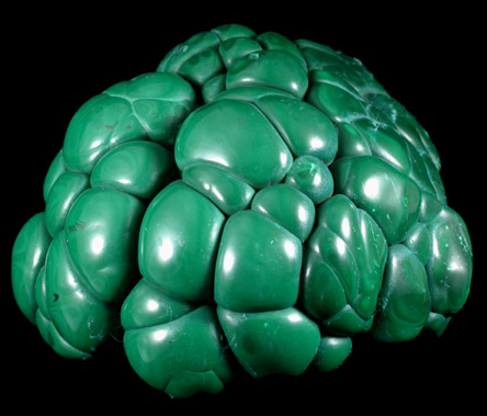 Malachite from Kolwezi Mining District, 240 km WNW of  Lubumbashi, Katanga Copperbelt, Lualaba Province, Democratic Republic of the Congo