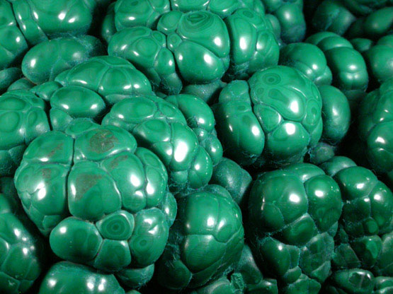 Malachite from Kolwezi Mining District, 240 km WNW of  Lubumbashi, Katanga Copperbelt, Lualaba Province, Democratic Republic of the Congo