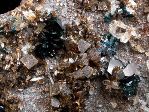 Lazulite, Siderite, Quartz from Rapid Creek, 70 km northwest of Aklavik, Yukon, Canada