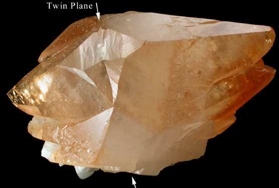 Calcite (twinned crystals) from Elmwood Mine, Carthage, Smith County, Tennessee