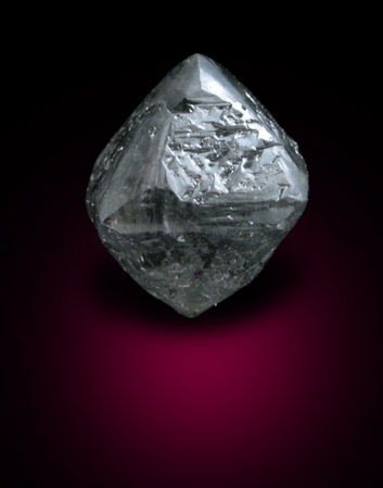 Diamond (1.61 carat gray octahedral crystal) from Mirny, Republic of Sakha (Yakutia), Siberia, Russia