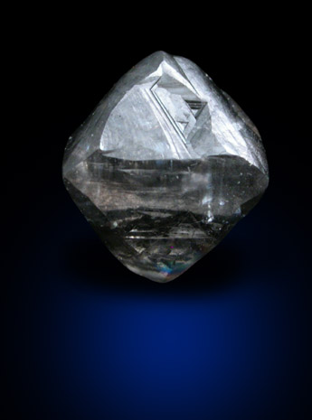 Diamond (1.41 carat gray octahedral crystal) from Mirny, Republic of Sakha (Yakutia), Siberia, Russia