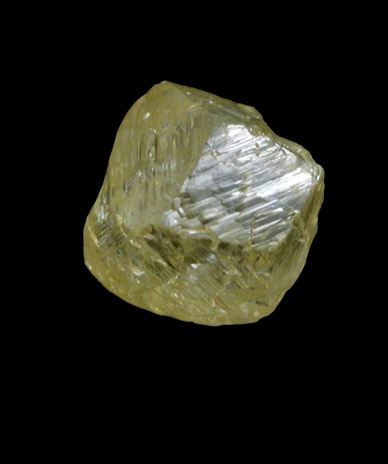 Diamond (0.90 carat yellow dodecahedral crystal) from Diamantino, Mato Grosso, Brazil