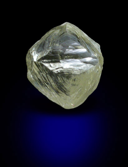 Diamond (1.11 carat yellow trisoctahedral crystal) from Diamantino, Mato Grosso, Brazil