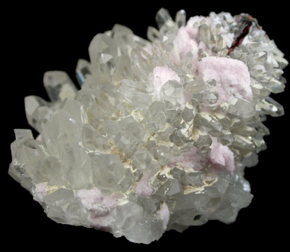 Rhodochrosite on Quartz from Black Pine Mine, Flint Creek Valley, Granite County, Montana