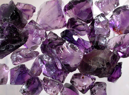 Quartz var. Amethyst (48.0 grams of facet-grade rough) from Zambia