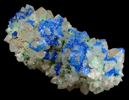 Linarite on Quartz from Blanchard Mine, Hansonburg District, 8.5 km south of Bingham, Socorro County, New Mexico