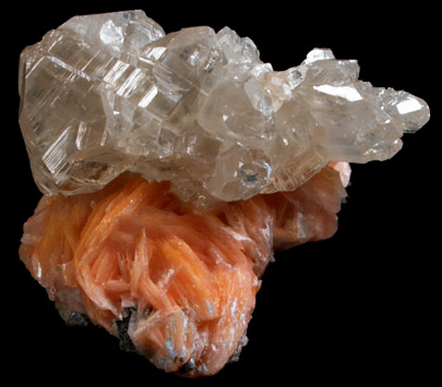 Cerussite on Barite from Mibladen, Haute Moulouya Basin, Zeida-Aouli-Mibladen belt, Midelt Province, Morocco