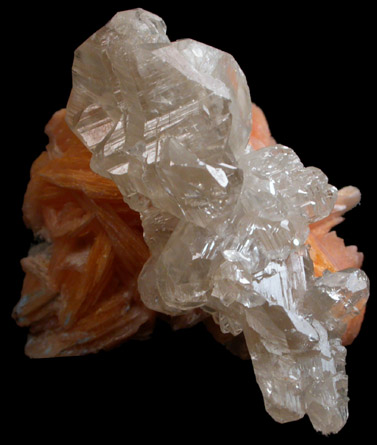 Cerussite on Barite from Mibladen, Haute Moulouya Basin, Zeida-Aouli-Mibladen belt, Midelt Province, Morocco