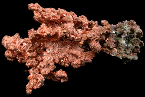 Copper (crystallized) from Ray Mine, Mineral Creek District, Pinal County, Arizona