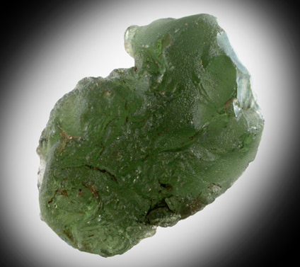 Moldavite (Tektite - natural glass caused by meteorite impact) from Vltava (Moldau) River, southern Bohemia, Czech Republic