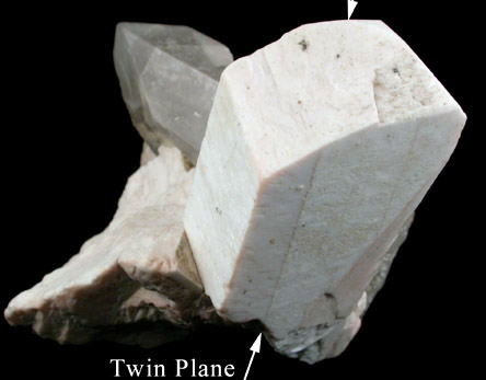 Orthoclase var. Baveno-Twin with Quartz from Lake Maggiore, Baveno, Italy (Type Locality for Baveno-Twins)