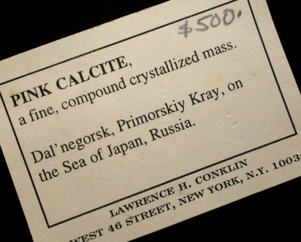 Calcite from Dalnegorsk, Primorskiy Kray, Russia