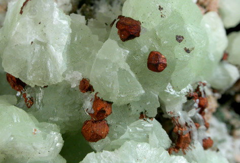 Copper and Prehnite from Iroquois Mine, 3.5 km northeast of Ahmeek, Keweenaw County, Michigan