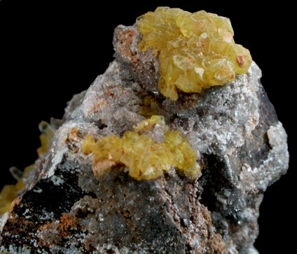 Ettringite on Calcite from N'Chwaning Mine, Kalahari Manganese Field, Northern Cape Province, South Africa