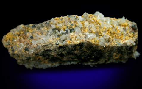 Greenockite and Quartz from Route 25 Road cut, Trumbull, Fairfield County, Connecticut
