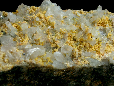 Greenockite and Quartz from Route 25 Road cut, Trumbull, Fairfield County, Connecticut