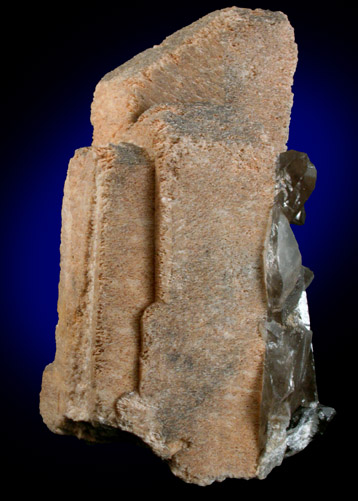 Orthoclase var. Manebach Twin with Smoky Quartz from Tanokamiyama, Omi, Shiga, Japan