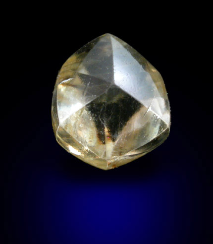 Diamond (0.66 carat yellow hexoctahedral crystal) from Orapa Mine, south of the Makgadikgadi Pans, Botswana