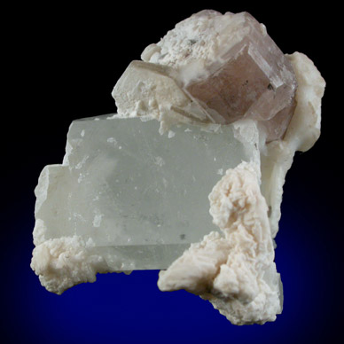 Fluorapatite on Goshenite Beryl from Nuristan Province, Afghanistan