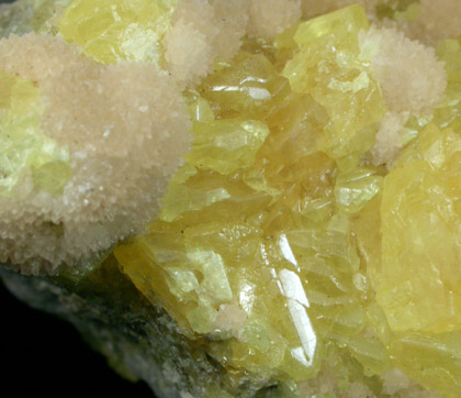 Sulfur and Aragonite from Sicily, Italy