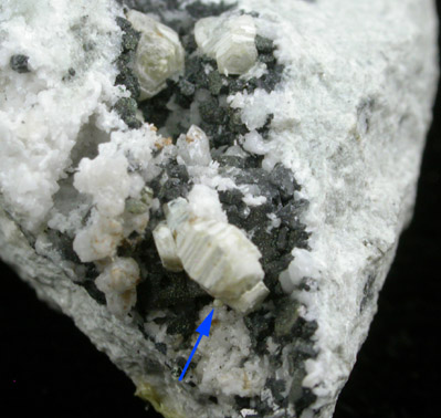 Franconite on Weloganite from Francon Quarry, Montral, le de Montral, Qubec, Canada (Type Locality for Franconite and Weloganite)