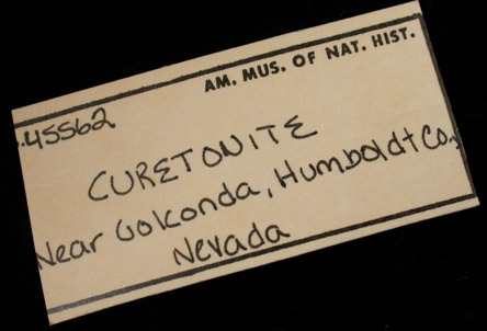 Curetonite from Golconda District, Humboldt County, Nevada (Type Locality for Curetonite)