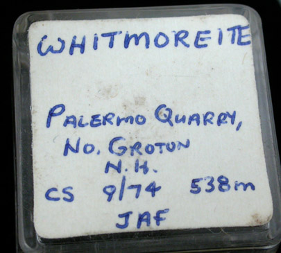 Whitmoreite from Palermo No. 1 Mine, North Groton Pegmatite District, Grafton County, New Hampshire (Type Locality for Whitmoreite)